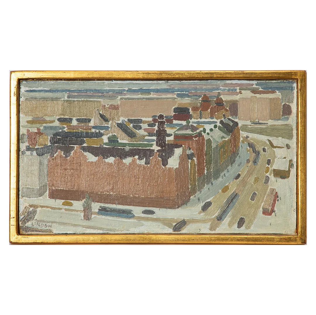 KURT LINDON. Olja på duk uppfodrat på pannå, signerad. — Paintings — Stockholms Auktionsverk Göteborg