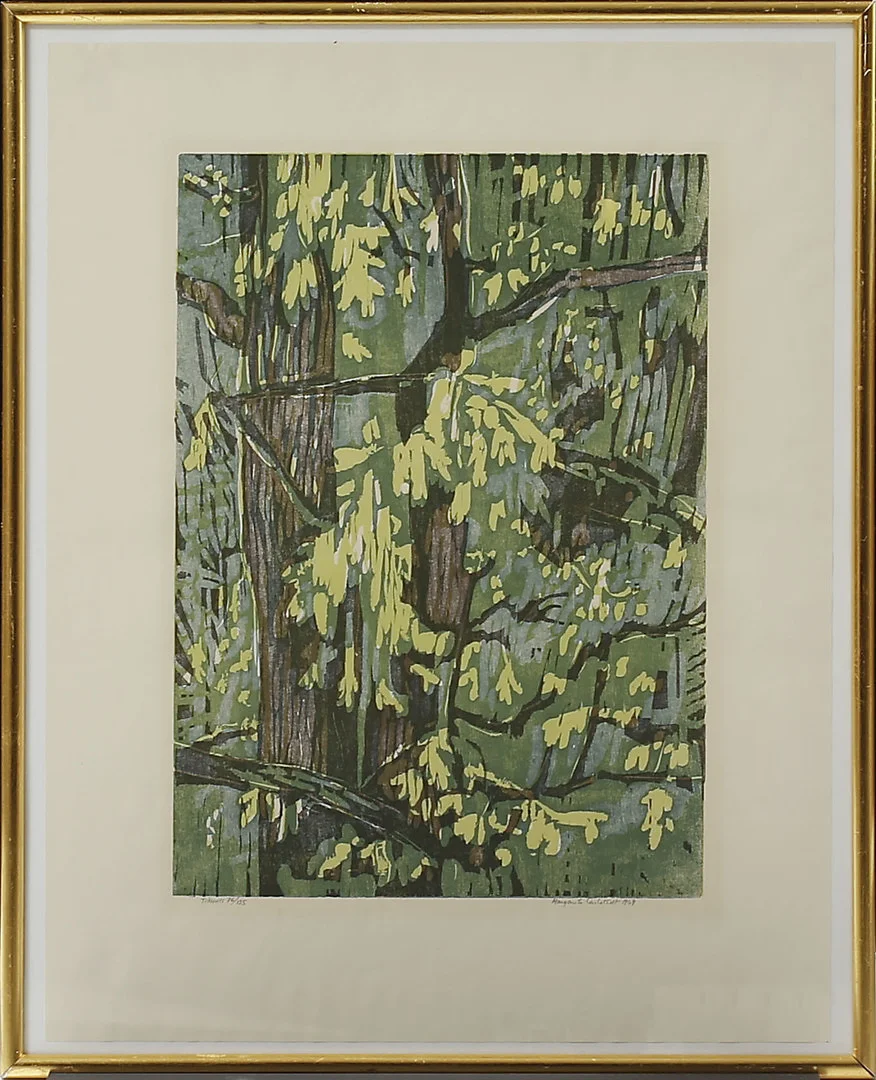 MARGARETA CARLSTEDT. Grafiska blad, 2 st, Träsnitt samt Linoleumsnitt, signerade och numrerade. — Engravings & Prints — Göteborgs Auktionsverk