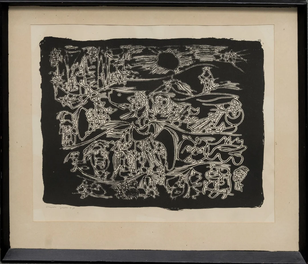 Asger Jorn, komposition, litografisk tryk (cd) — Paintings and sculptures/Prints and photography — Lauritz