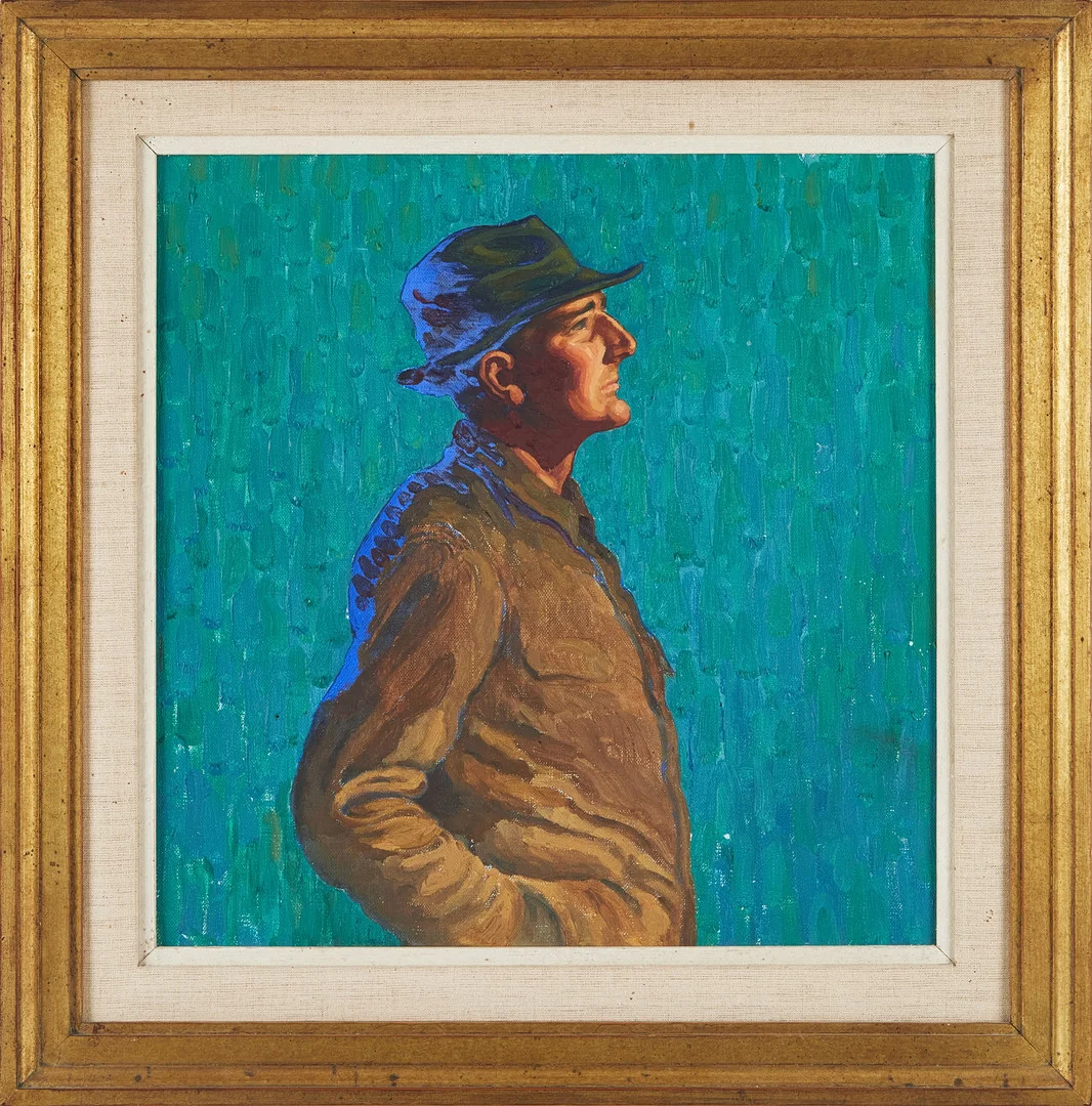 GUNNAR HALLSTRÖM. TILLSKRIVEN. Mansporträtt, olja på duk. — Paintings — Stockholms Auktionsverk Magasin 5