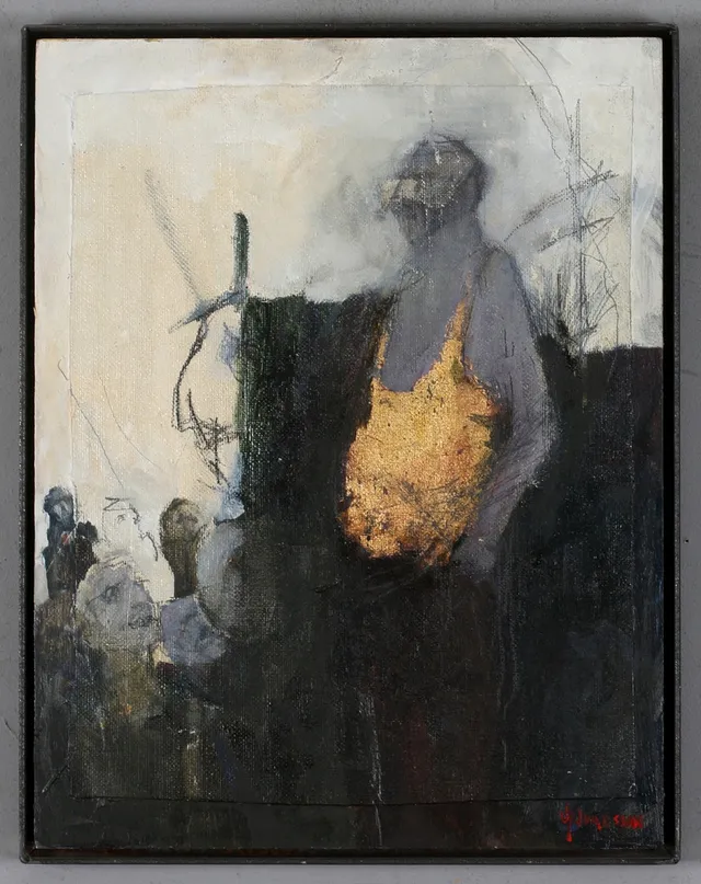 GÖRAN IVARSSON. "Idolen", blandteknik, signerad.