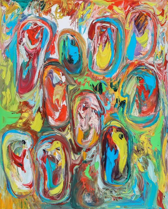 Untitled. Signed Finn Pedersen on the reverse. Oil on canvas. 100×80 cm.