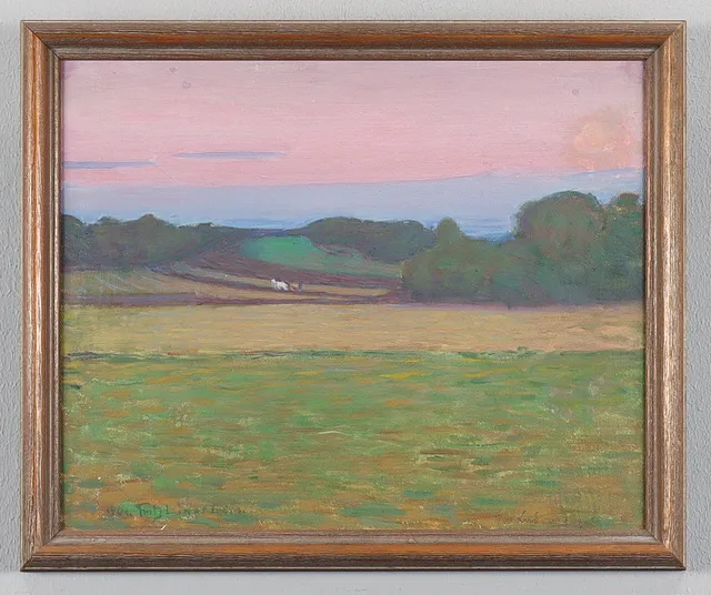 FRITZ LINDSTRÖM. Olja på pannå, signerad och daterad 1901.