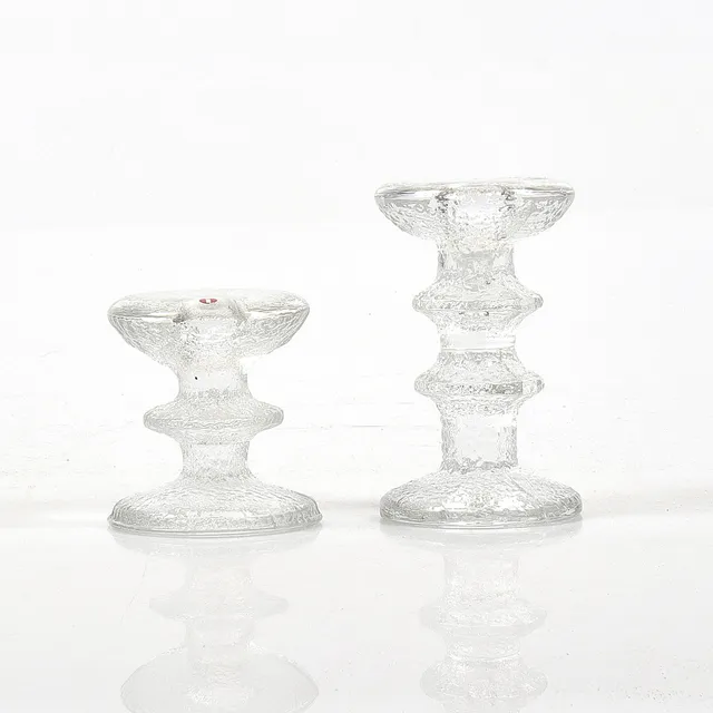 TIMO SARPANEVA. Ljusstakar, 2 st, glas, "Festivo", Iittala, Finland.