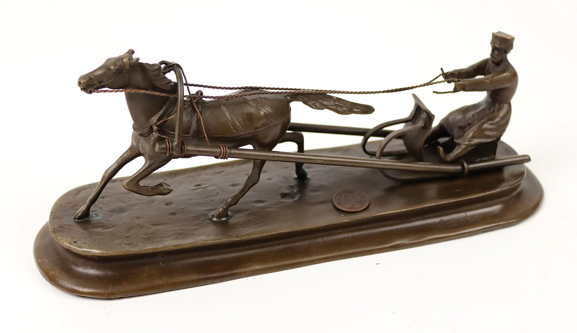 RUSSISCHE SCHLITTENFAHRT, BRONZE. — Sculptures & Bronzes — Auktionshaus Bossard