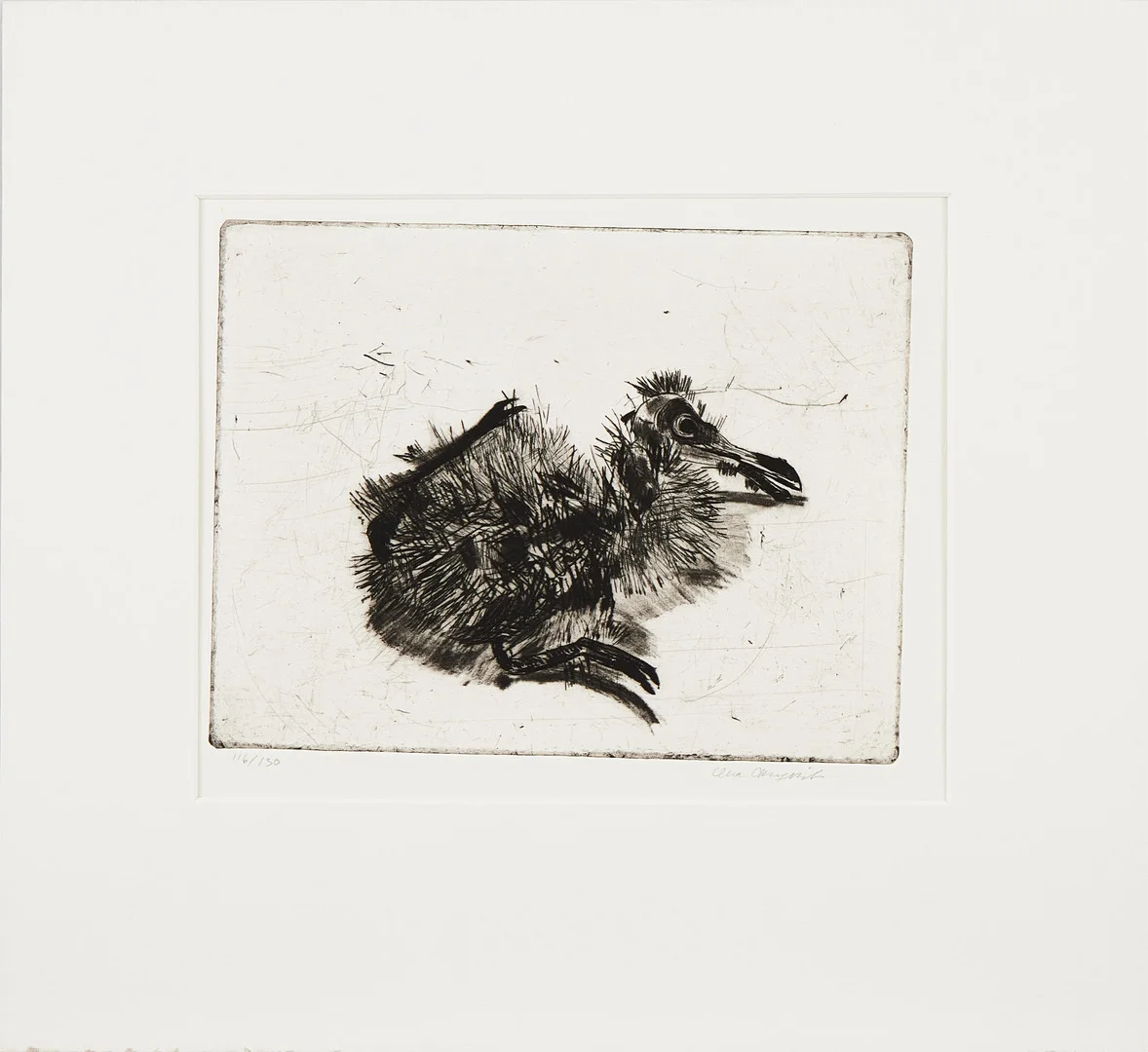 LENA CRONQVIST. Fågel, etsning, signerad och numrerad 116/130. — Engravings & Prints — Stockholms Auktionsverk Magasin 5