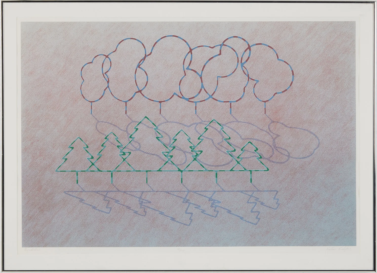 KRISTIAN KROKFORS. "Borderline", färglitografi, signerad, numrerad 41/110. — Engravings & Prints — Stockholms Auktionsverk Magasin 5