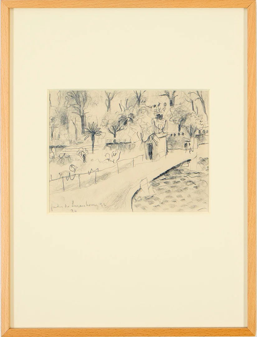 BROR HJORTH. Blyerts, "Jardin du Luxembourg". — Drawings — Uppsala Auktionskammare
