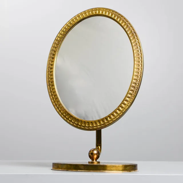 BORDSSPEGEL, mässing, 1900-talets mitt.