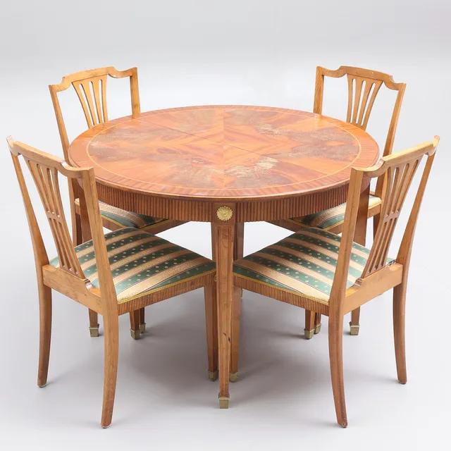 MATGRUPP, gustaviansk stil, 5 delar, 1900-talets andra hälft.