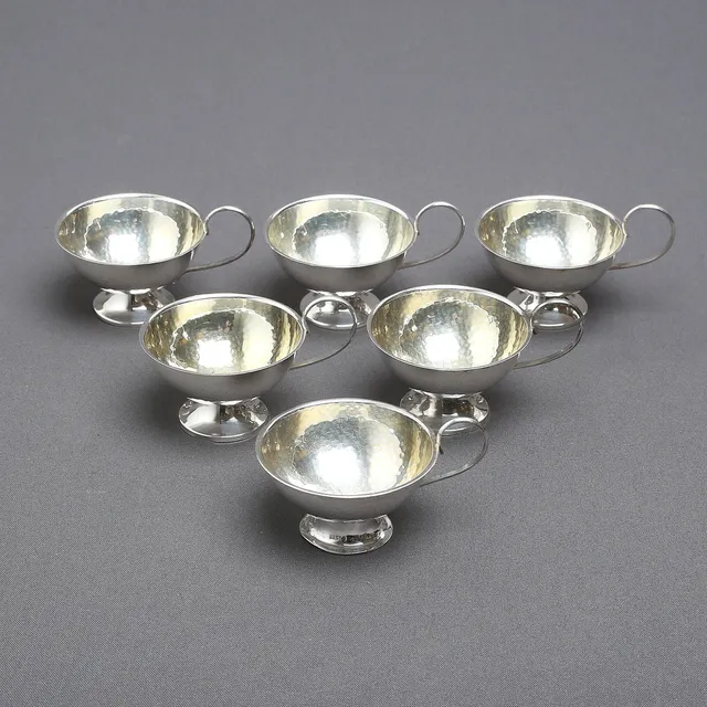 PUNSCHMUGGAR, 6 st, silver, Ceson samt GAB.