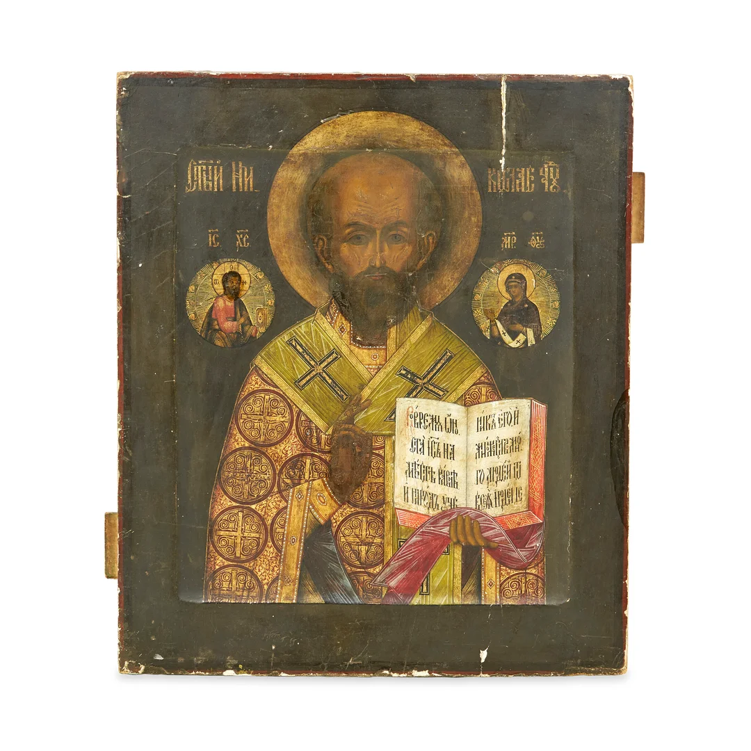 Ikon. St. Nicholas av Velikoretsk — Ikon. St. Nicholas av Velikoretsk — Gjenstand/Antikviteter og eldre møbler — Blomqvist
