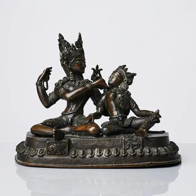 SHIVA OCH PARVATI, Indien, tidigt 1900-tal, brons.