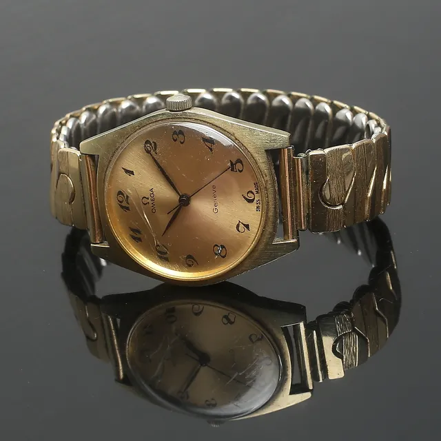 OMEGA, Genève, manuell, cal 601, doublé/stål.