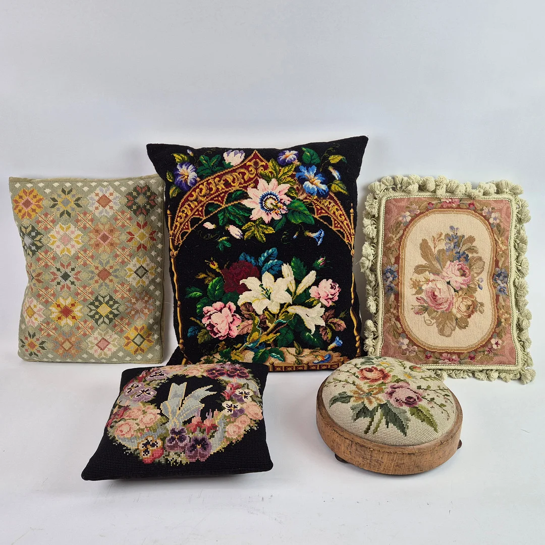 A COLLECTION OF NEEDLEPOINT TEXTILES. — Textiles — Lots Road Auctions