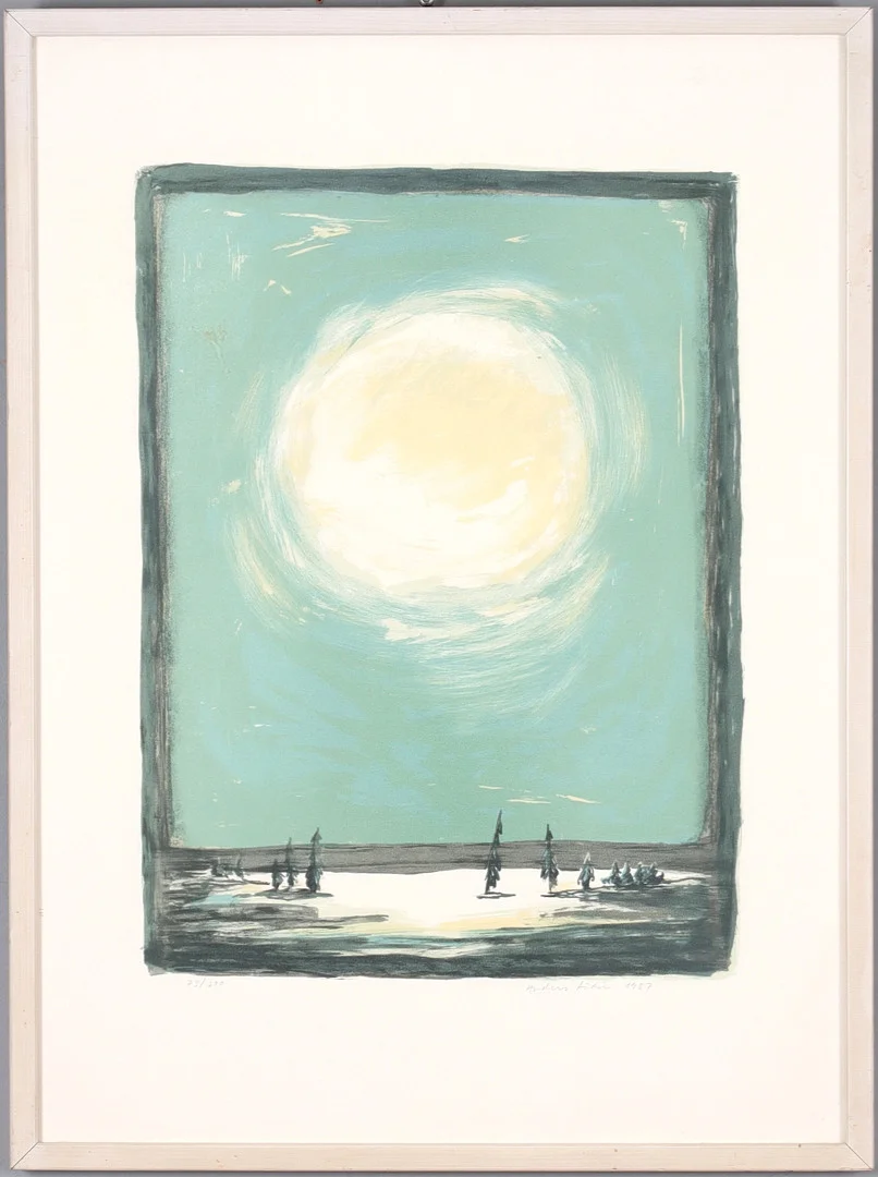 ANDERS LIDÉN. Komposition, litografi, signerad och numrerad 73/300. — Engravings & Prints — Stadsauktion Sundsvall
