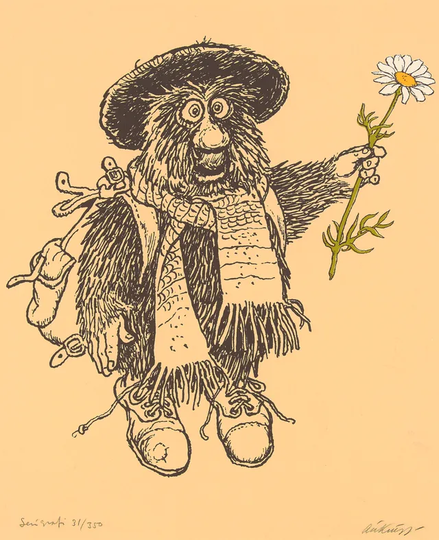 Aukrust, Kjell — Ludvig med blomst, 1977