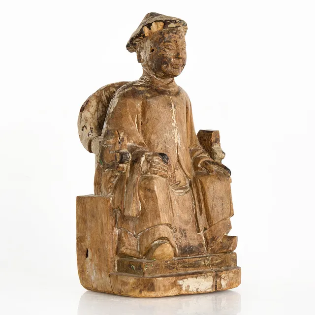 SKULPTUR, ämbetsman, Kina, Qing (1644–1912), skuret trä.