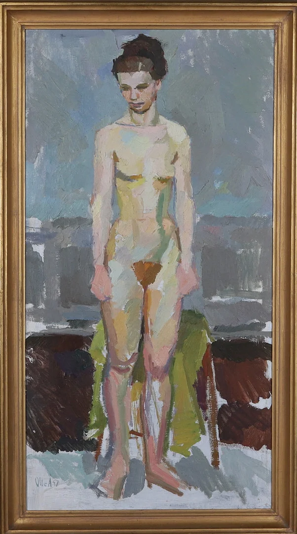 OLLE ÄNGKVIST. Olja på duk, nakenstudie, signerad och daterad - 47. — Paintings — Gomér & Andersson Norrköping
