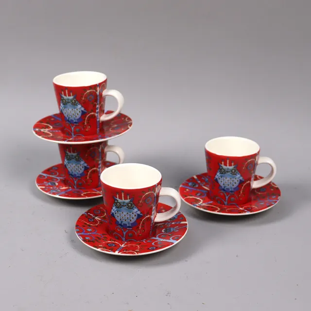 KLAUS HAAPANIEMI. Iittala, "Taika", Espresso koppar med fat, 8 delar.