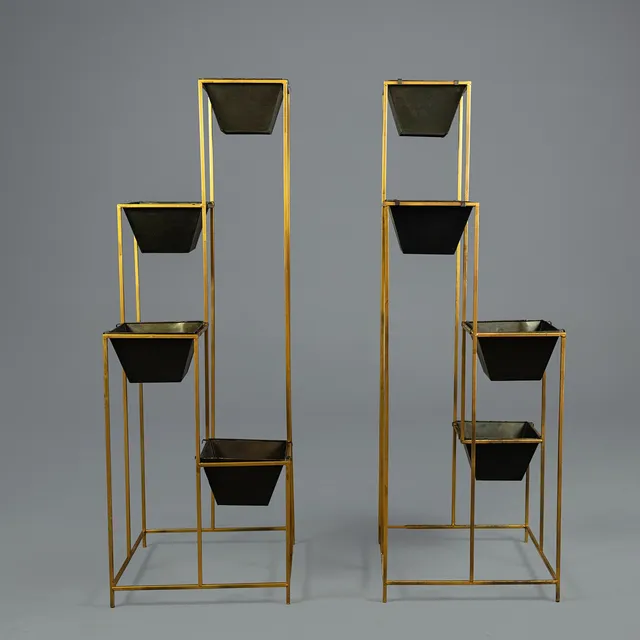 TIERED PLANTERS, A PAIR.