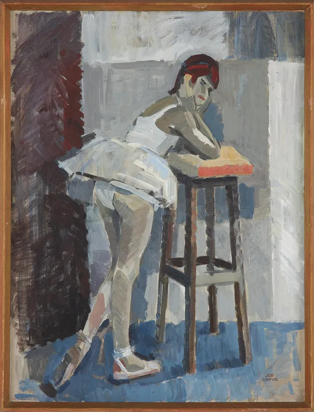 JOHN HAAVS JOHNSON. Ballerina, olja på pannå, signerad.