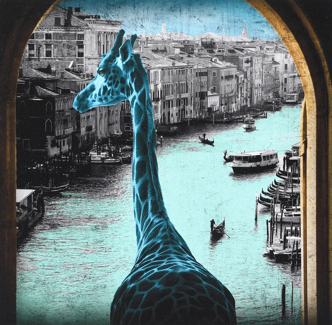 LARS TUNEBO. Mixed media, ”My Window view in Venice”, signerad, numrerad 85/199. — Engravings & Prints — Gomér & Andersson Jönköping