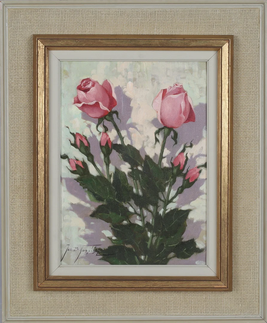 JAN BOHUMIL POSPISIL. Stilleben blommor, olja på duk, signerad. — Paintings — Stadsauktion Sundsvall
