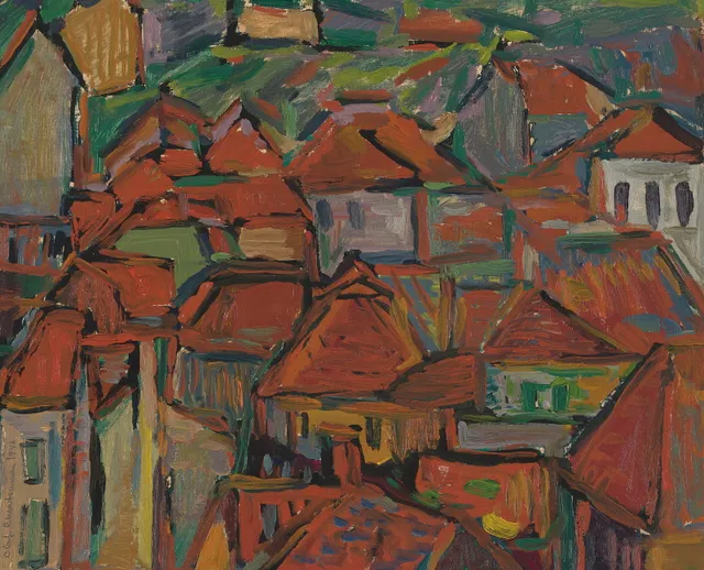 Christiansen, Olaf — "Utsikt fra Hotel Fönix Bergen" 1948