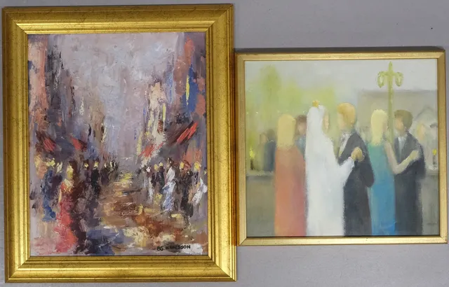OWE EKELUND. OLJA PÅ DUK SAMT BENGT-GÖRAN KARLSSON, OLJA PÅ DUK.