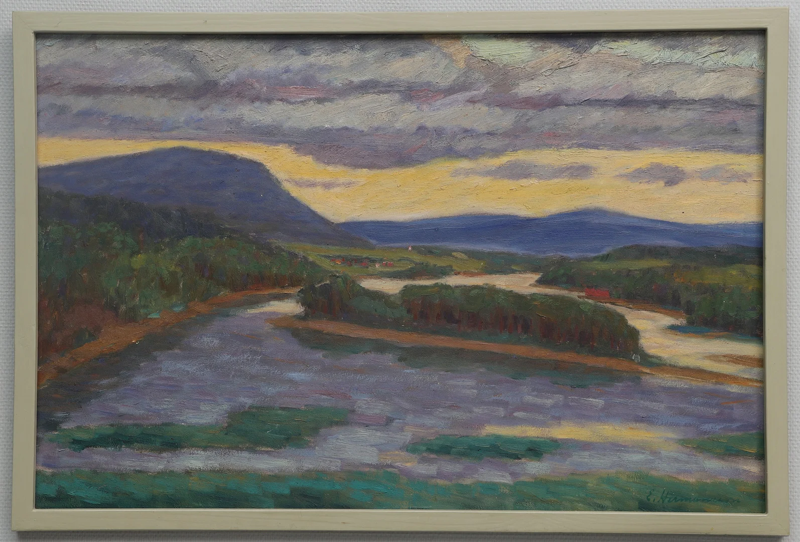 ERIC HERMANSSON. Olja på pannå, landskapsmålning, signerad. — Paintings — Ekenbergs Auktioner