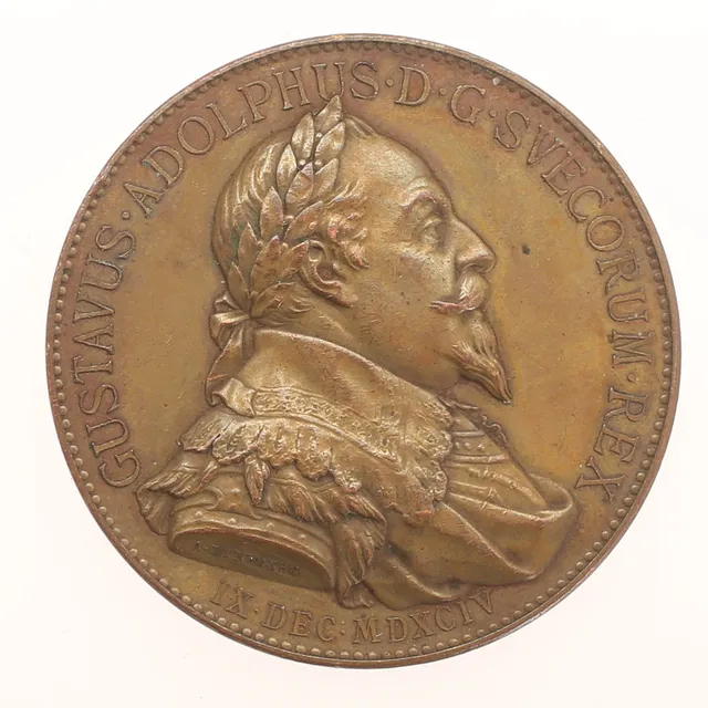 MEDALJ, Gustaf II Adolf, 300 års minne, 1894.