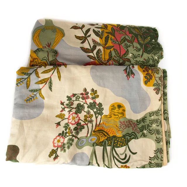 JOSEF FRANK. Gardiner, ett par, "Anakreon", linne, Firma Svenskt Tenn.