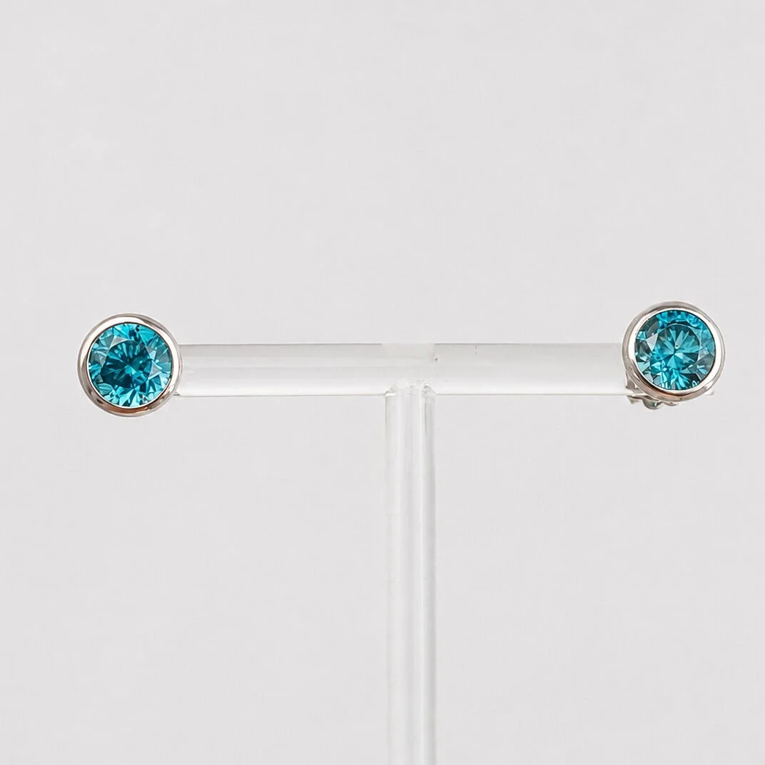 Paar 18K-OHRSTECKER mit Turmalinen - Weißgold 750/000. — Earrings — Auktionshaus Blank