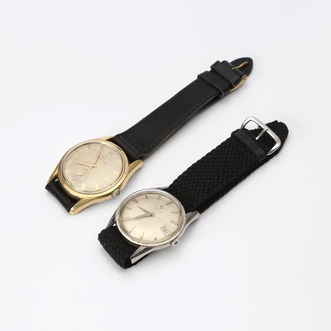 CERTINA, ARMBANDSUR, TVÅ ST. Stål och guld på stål, automatiskt och manuellt verk. — Wristwatches — Skånes Auktionsverk