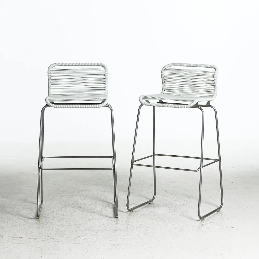 VERNER PANTON. "Panton one", barstolar, ett par, för Montana, stål samt snörad sits av polyuretan. — Armchairs & Chairs — Stockholms Auktionsverk Sickla