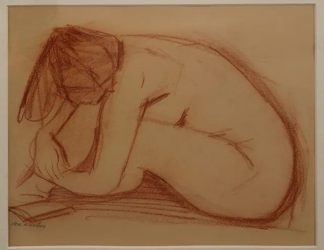ARWID KARLSSON (1907-1964). Krita, kvinnostudie, signerad.