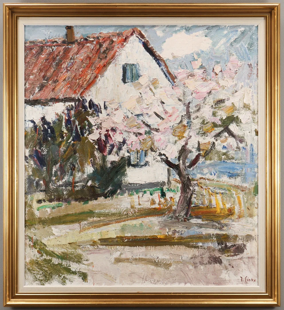 IMANTS SINKA. Landskap med villa. — Paintings — Karlstad Hammarö Auktionsverk