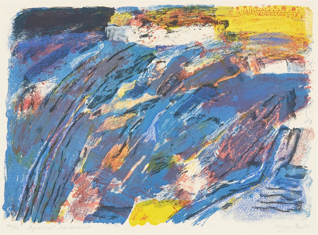 Nesjar, Carl — "Fjordbilde" 1991 — Kunst/Grafikk — Blomqvist