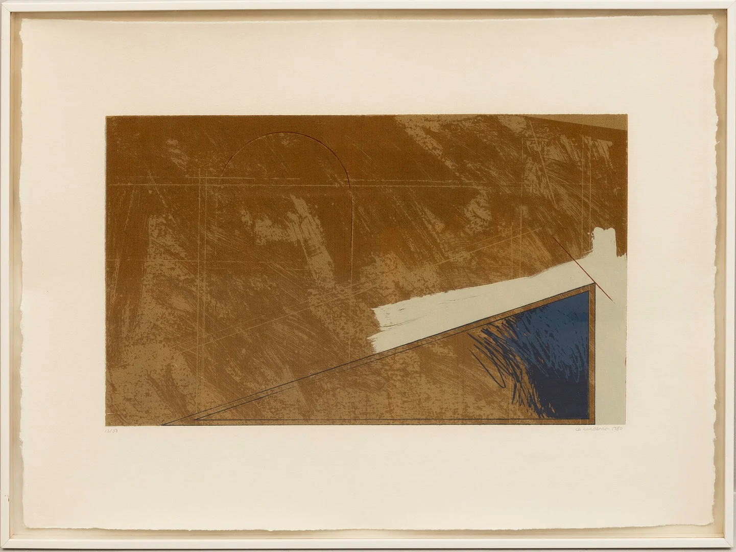 LARS GÖSTA LUNDBERG LG. Komposition, färglitografi, signerad och daterad 1980, numrerad 13/38. — Engravings & Prints — Auktionshuset Kolonn