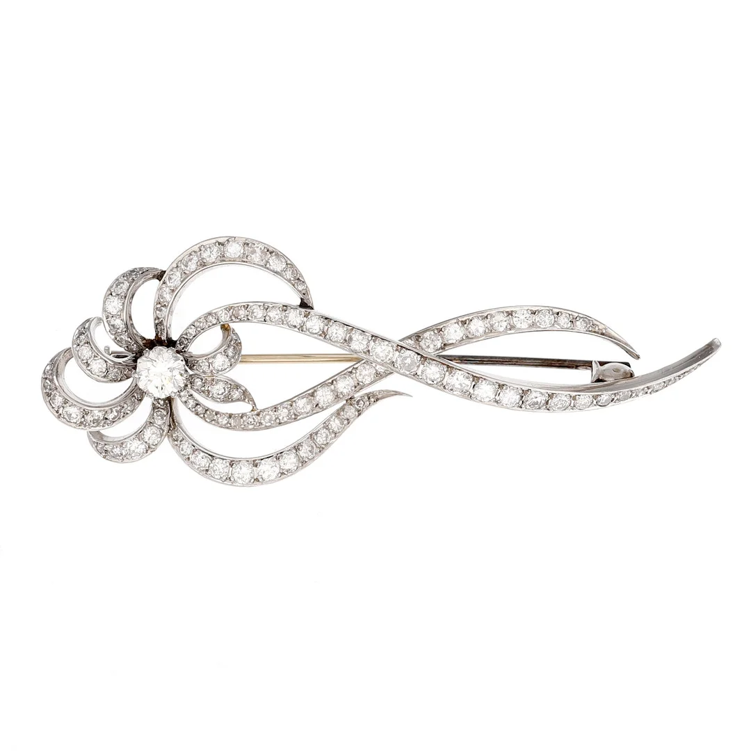 Diamonds brooch, mid 20th Century. — Brooches & Pendants — Balclis