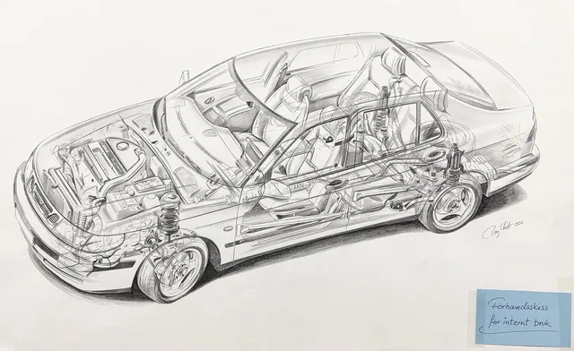 RONY LUTZ. SAAB. Skiss. Saab 9-5.