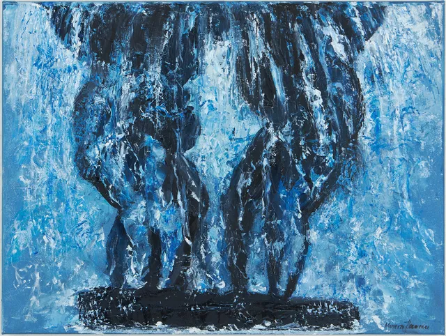 MARIE VON KRAEMER. "Vigelandsparken, Oslo," olja på duk, signerad.