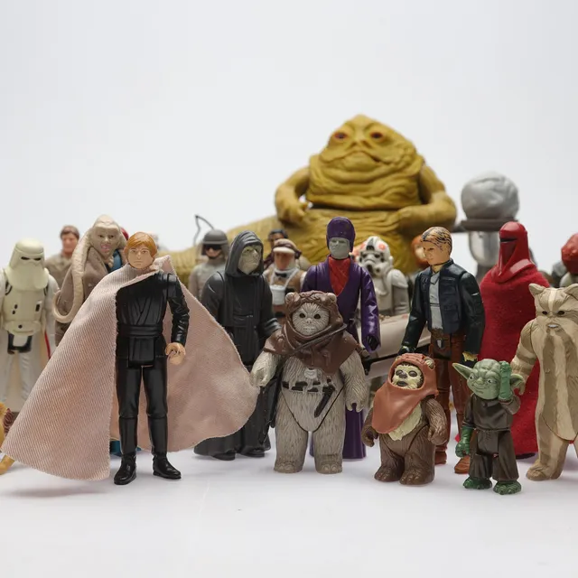 STAR WARS, Actionfigurer, 37 delar, parti, främst LFL, 1970-1990-talet.