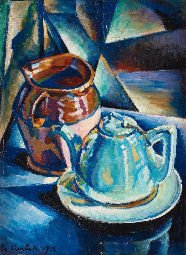 Pär Siegård, Stilleben med krus och kaffekanna.