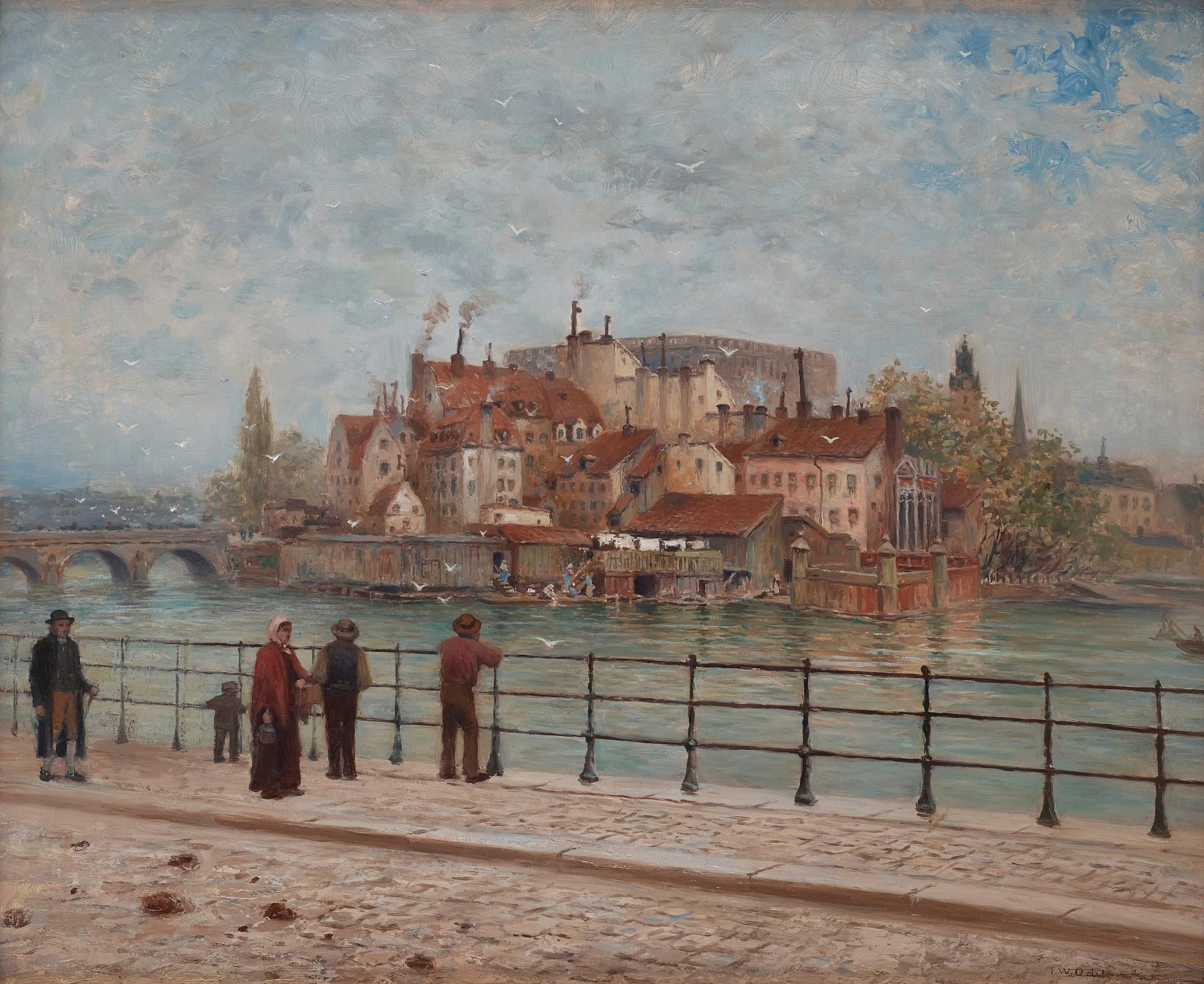 Frans Wilhelm Odelmark, Utsikt mot Helgeandsholmen, Stockholm. — Bukowskis