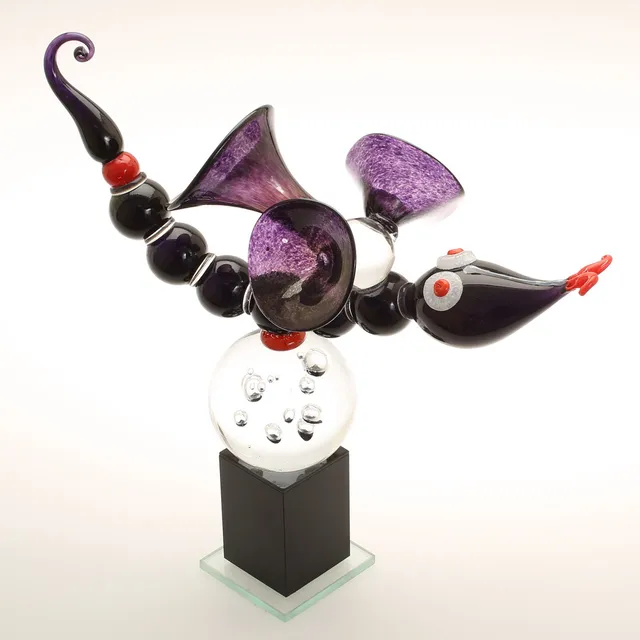MILAN VOBRUBA. Skulptur, glas, signerad -02.