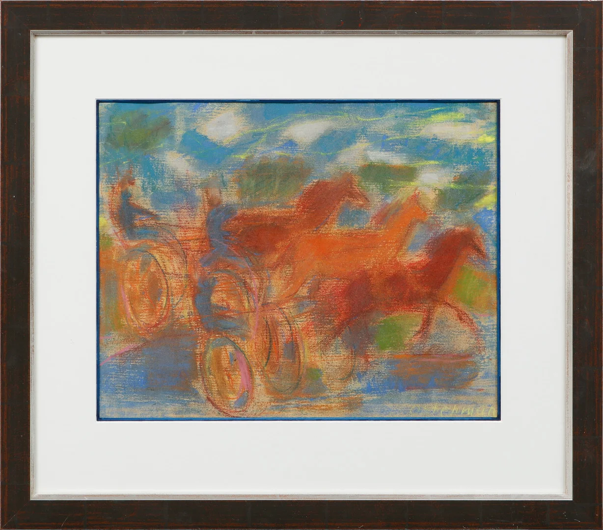 ELVINE OSTERMAN. "Hästar", pastell, signerad. — Paintings — Göteborgs Auktionsverk