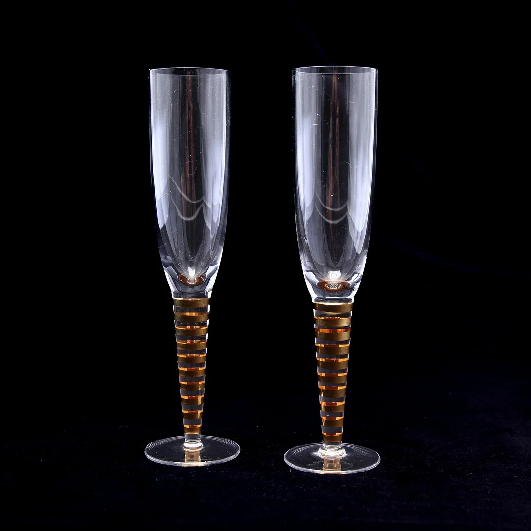 LISELOTTE HENRIKSEN. Champagneglas, 2 st, etikettmärkta, "Select", Boda Nova, 1980-tal. — Utility glass — Auktionsbyrån Varberg