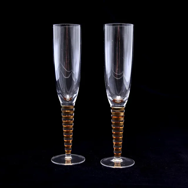 LISELOTTE HENRIKSEN. Champagneglas, 2 st, etikettmärkta, "Select", Boda Nova, 1980-tal.